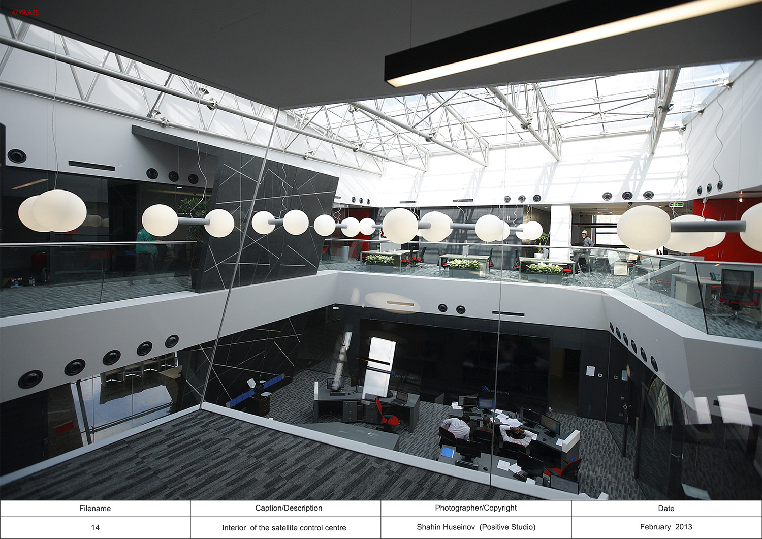 Interior view of the satellite control center 