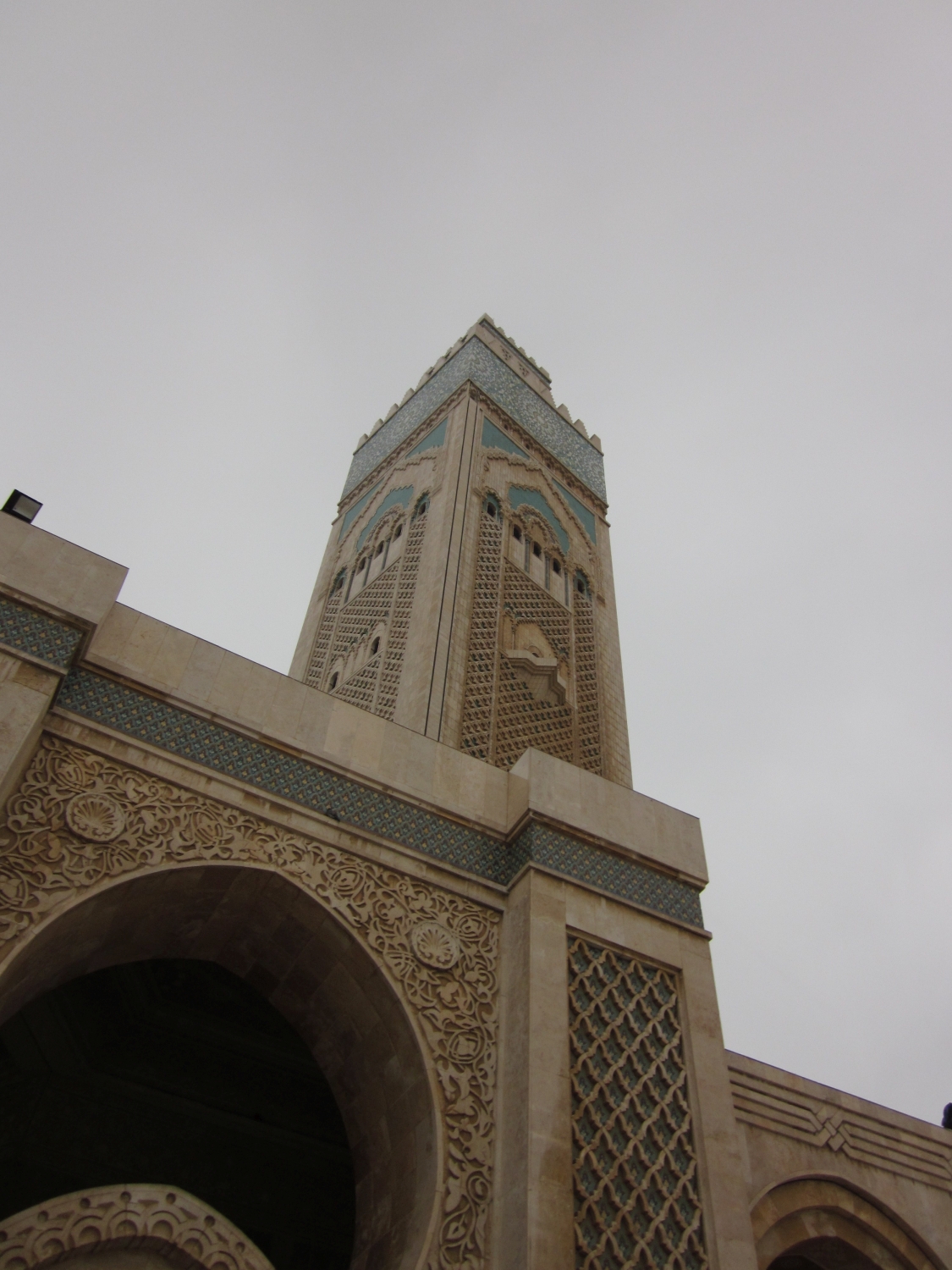 Partial upwards view of minaret