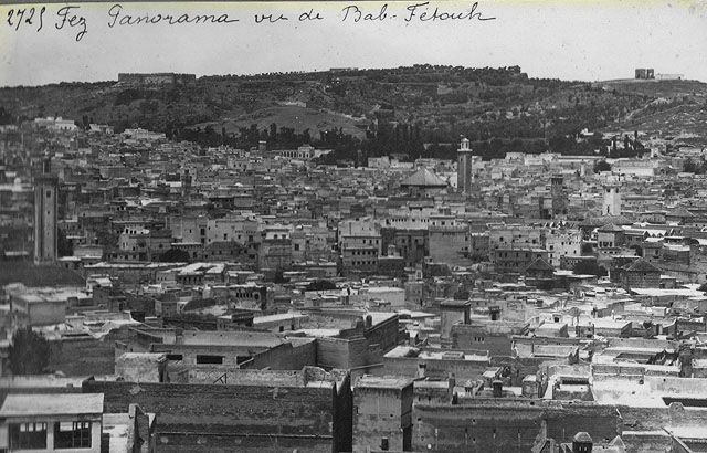 Fez, general view from Bab Fetouh/ "Fez, Panorama vue de Bab-Fétouh"
