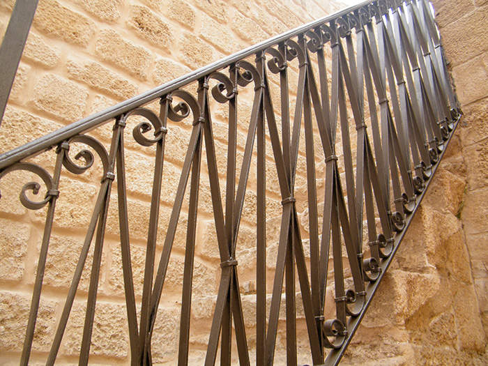 View of stairs balustrades after restoration    
