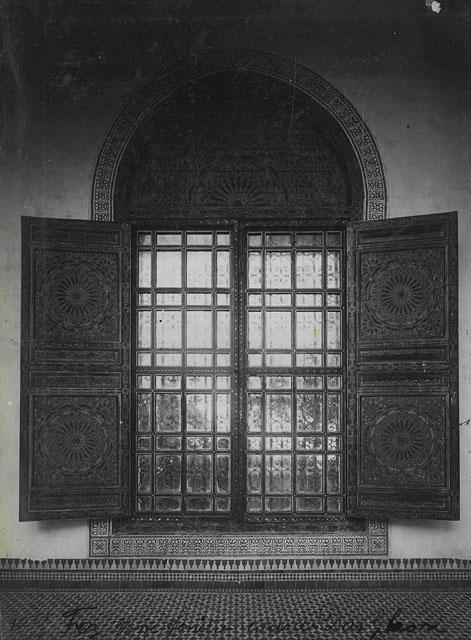 Dar Glaoui Palace - Interior view of window to courtyard, Dar Glaoui Palace / "Fez, Une fenêtre, cour de Dar Glaoui"