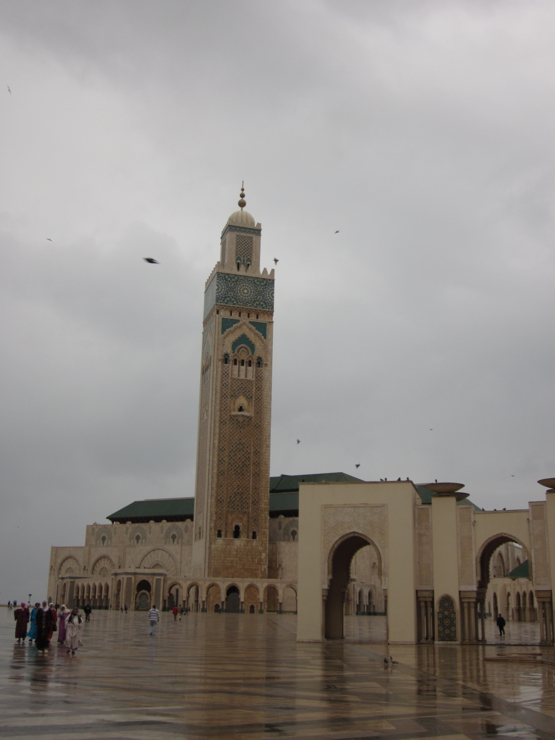 View to northwest across entrance plaza to minaret