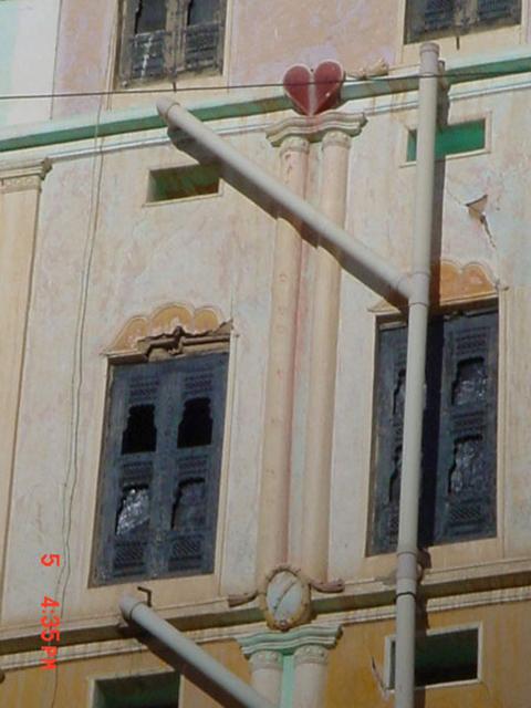Palace of the Buqshan Family Rehabilitation - Main facade showing drain pipes before renovation