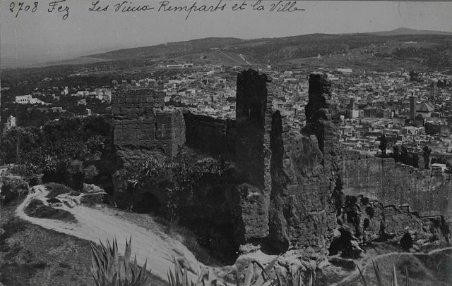Fez, Fez al-Bali (Old Fez), city walls and view of the city / "Fez, Les Vieu Remparts et la Ville"