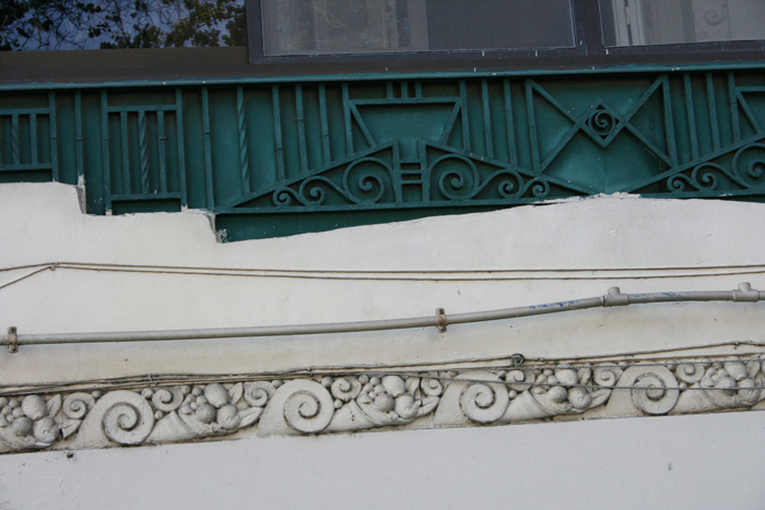 Detail of stucco and wrought iron decoration 