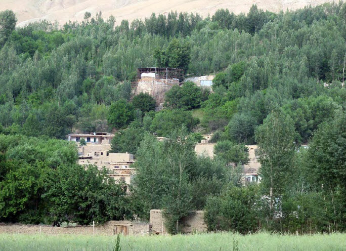 View of the Shrine perched above Hazrat-e Sayyed Village