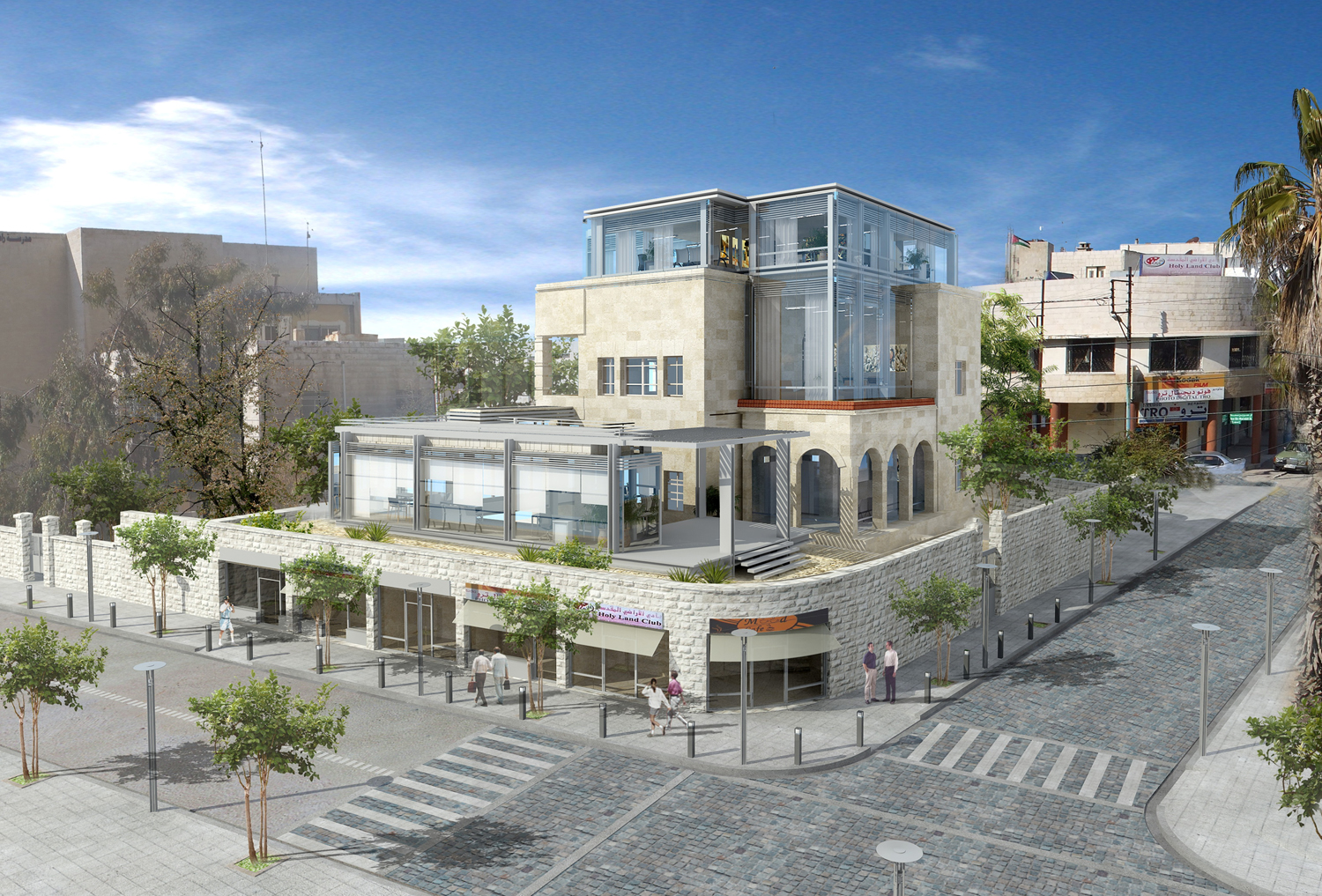 Amman Institute Offices Rehabilitation - Amman Institute proposal, architectural rendering