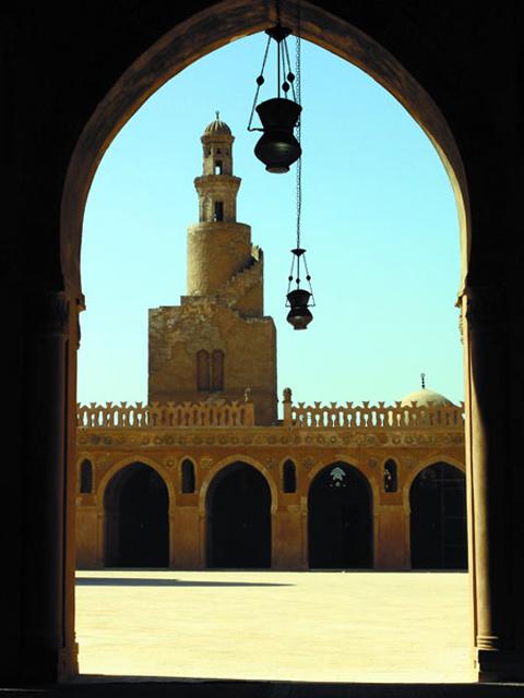 The minaret viewed from the qibla riwaq