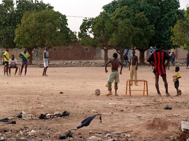 Children of Bobo play football