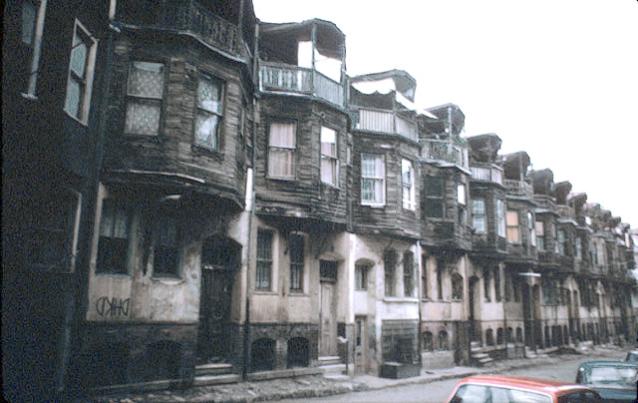 Wooden rowhouses, known as "Onsekiz Akaretler" along the Akaretler Street of Ortaköy district