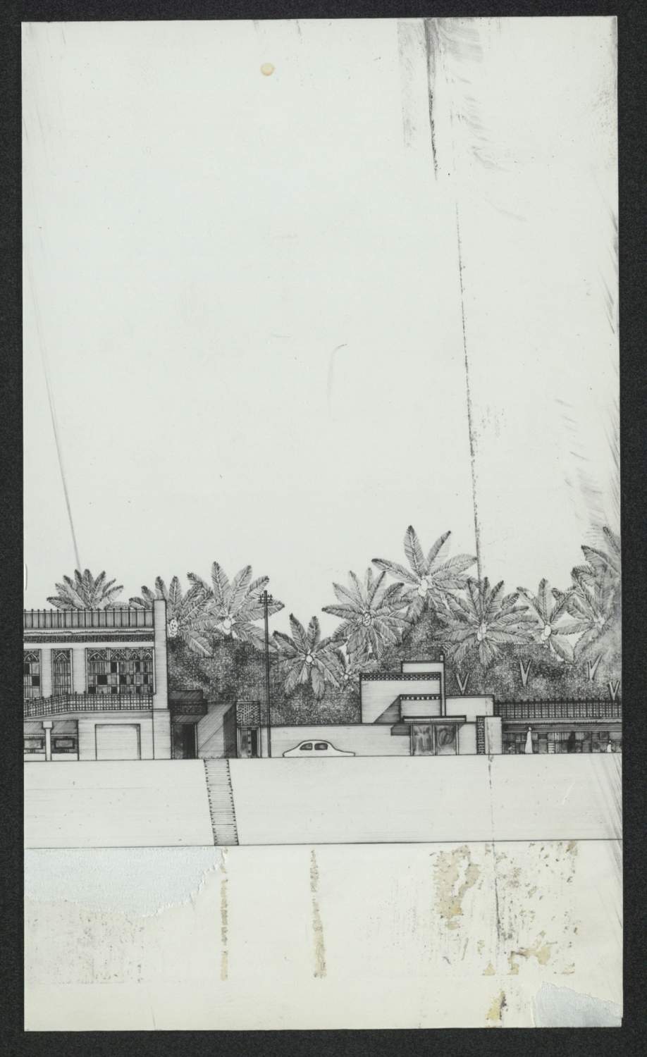 Janin Katana - Baghdad riverfront measured work, part 4 (left to right) of prints on matte photographic paper, or copy 4 of 4 pieces of a drawing (JK.4).