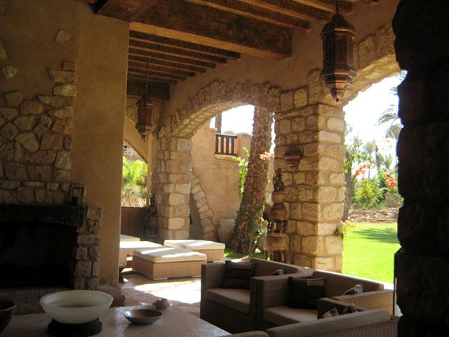 View from the main hall arcade into the garden, Marzouka villa