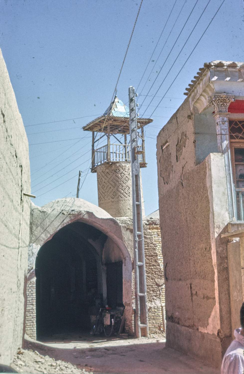 Bagh-i Guldasta (MEGT) - View of minaret known as Guldastah (Manar-i Guldastah) from street.