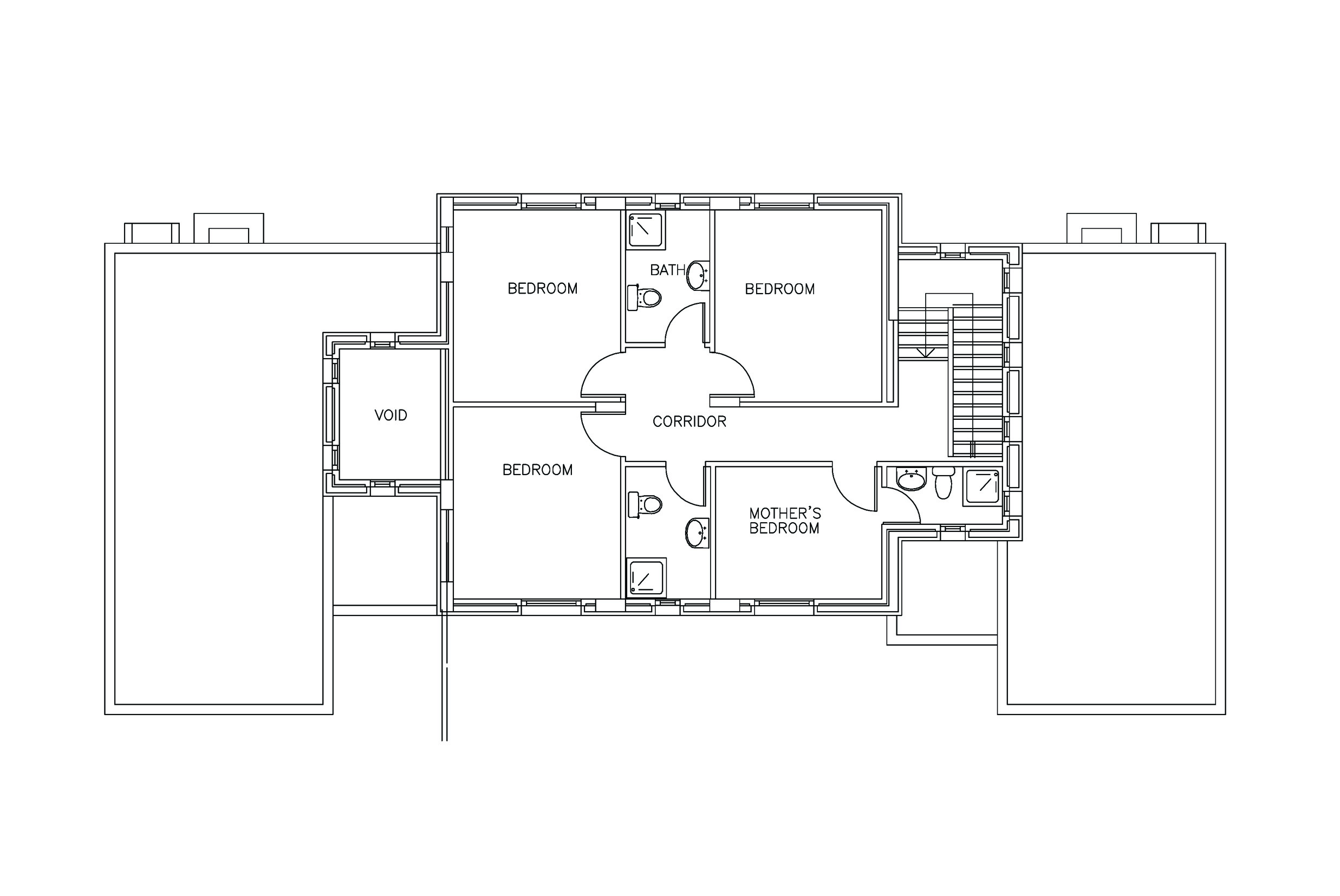 First floor plan, typical family house