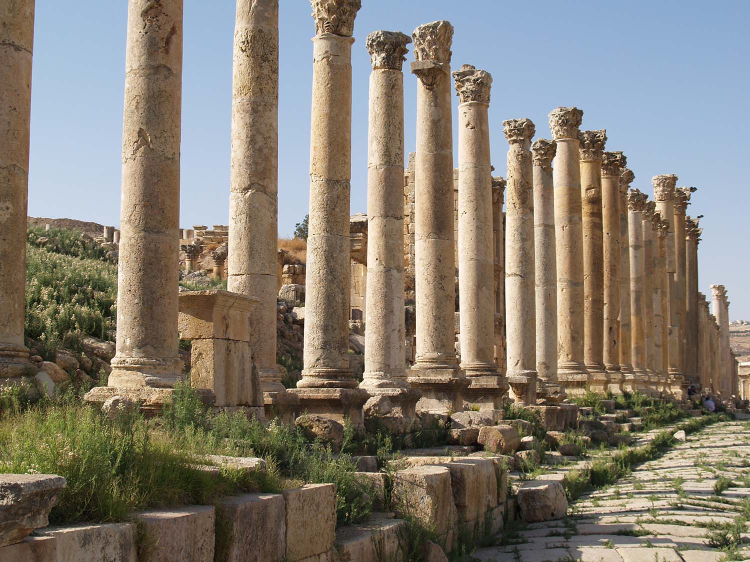 View of colonnade along Cardo Maximus
