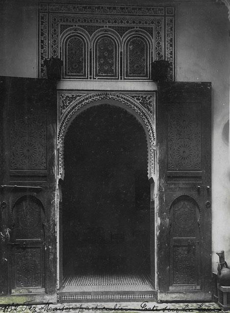 Exterior view of entrance into private household / "Fez, Porte d'une Maison Marocaine"