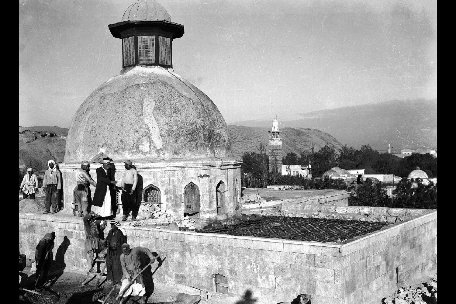 Restoration of Qa'a dome, exterior