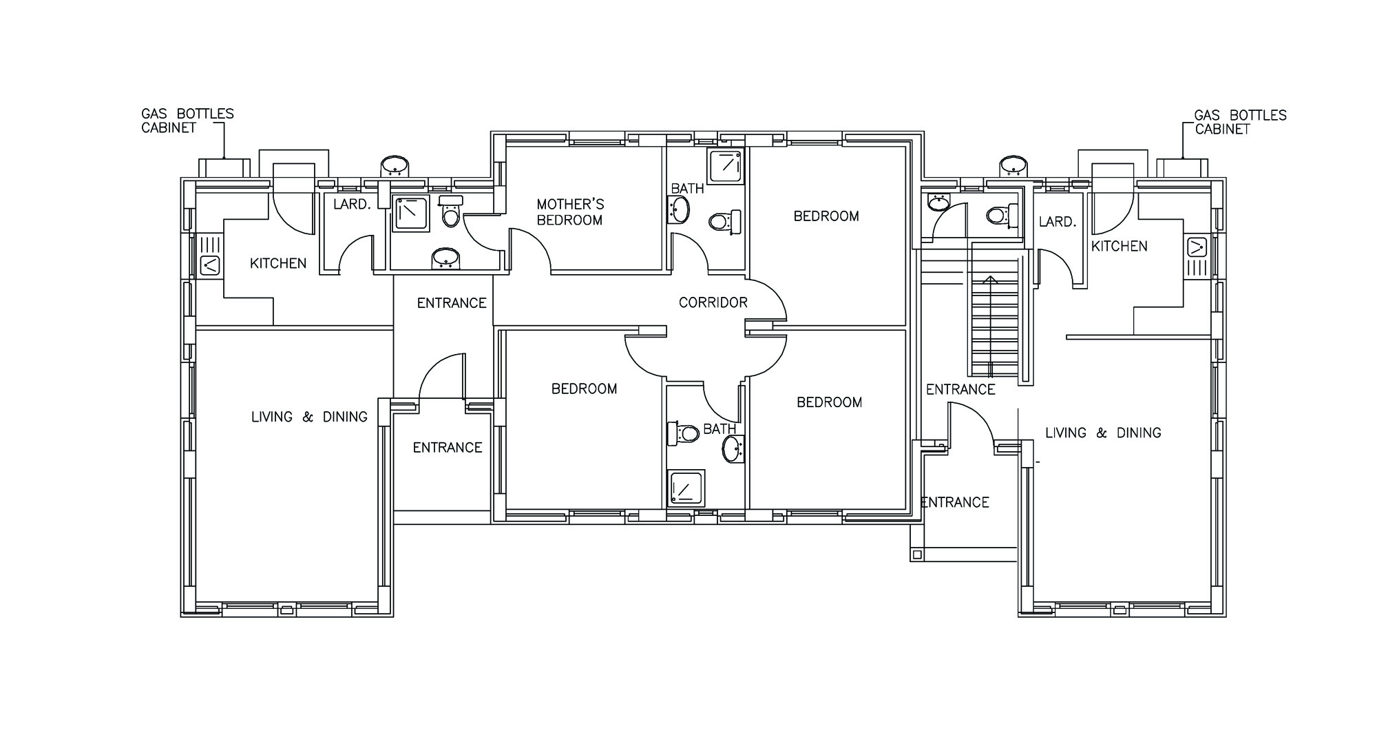 Ground floor plan, typical family house