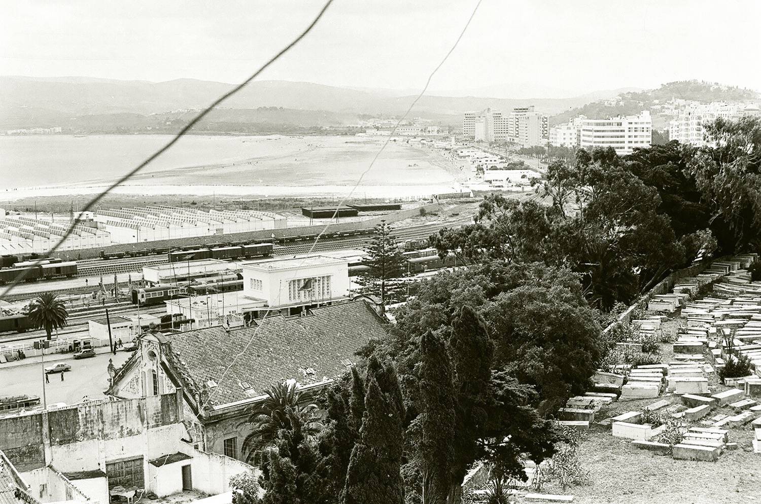 Jewish Cemetery of Tangier - View toward the Train Station over the Renschhausen Terrace, with the Jewish Cemetery on the right