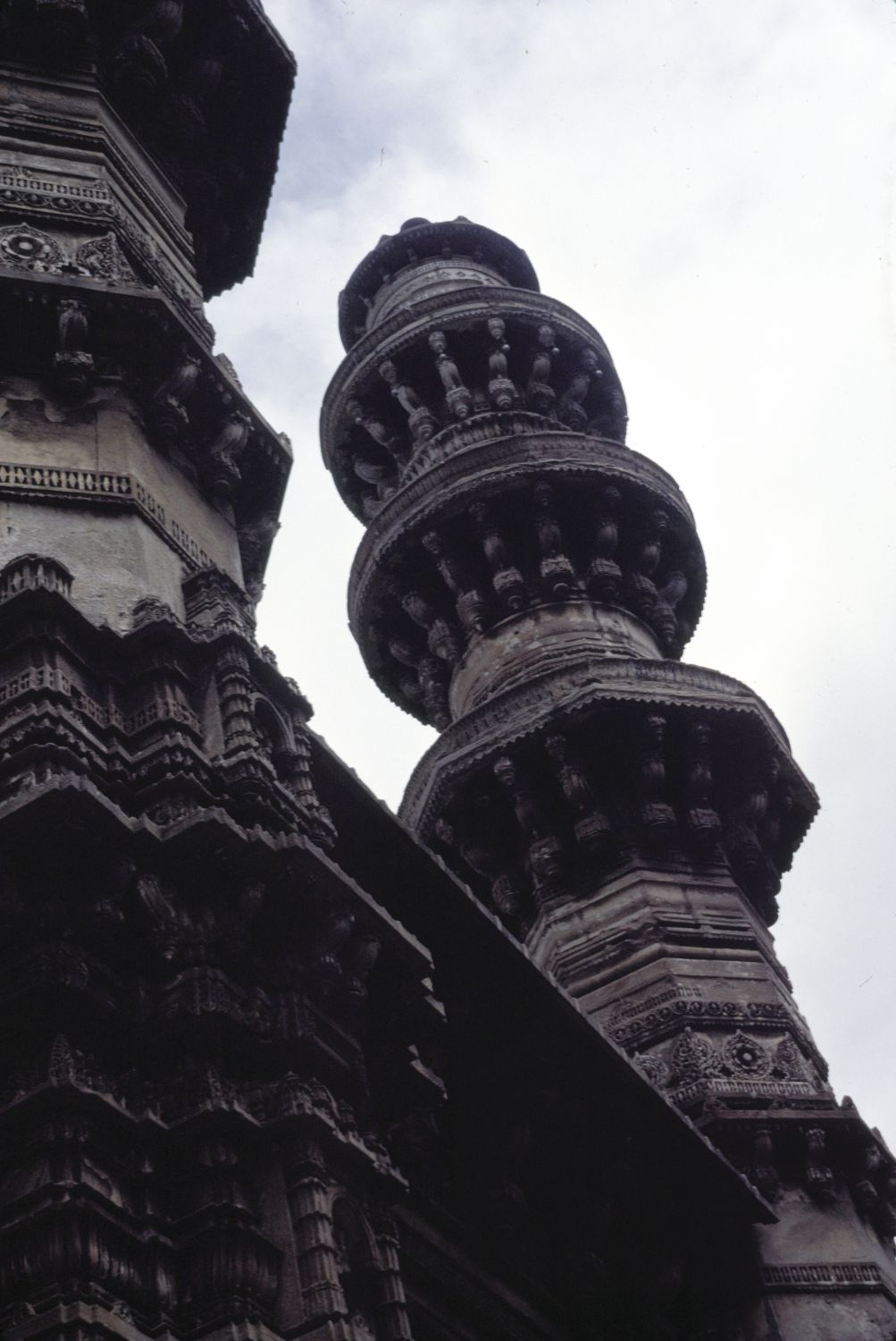 View of minarets from below.