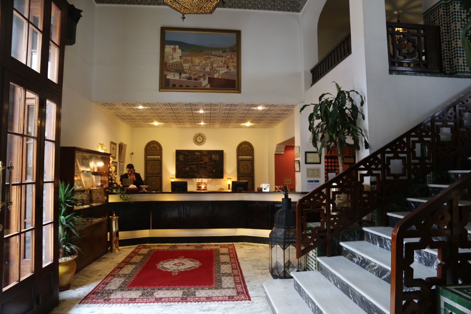 View of the reception from across the lobby