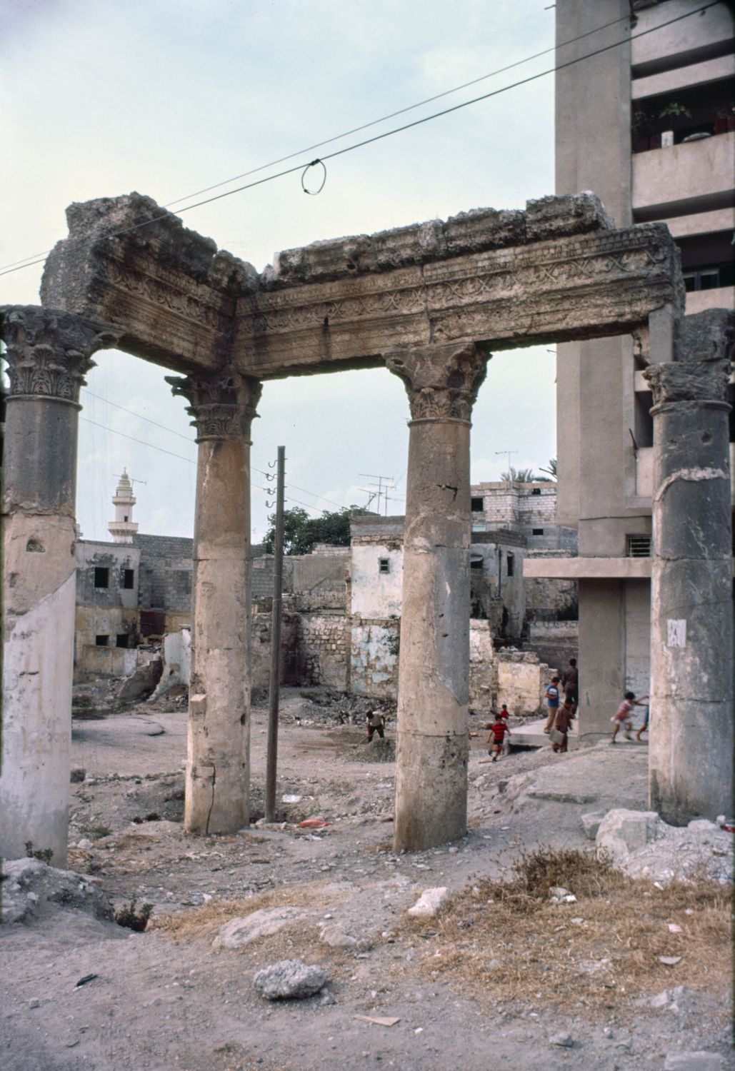 Remains of a Roman colonnade.