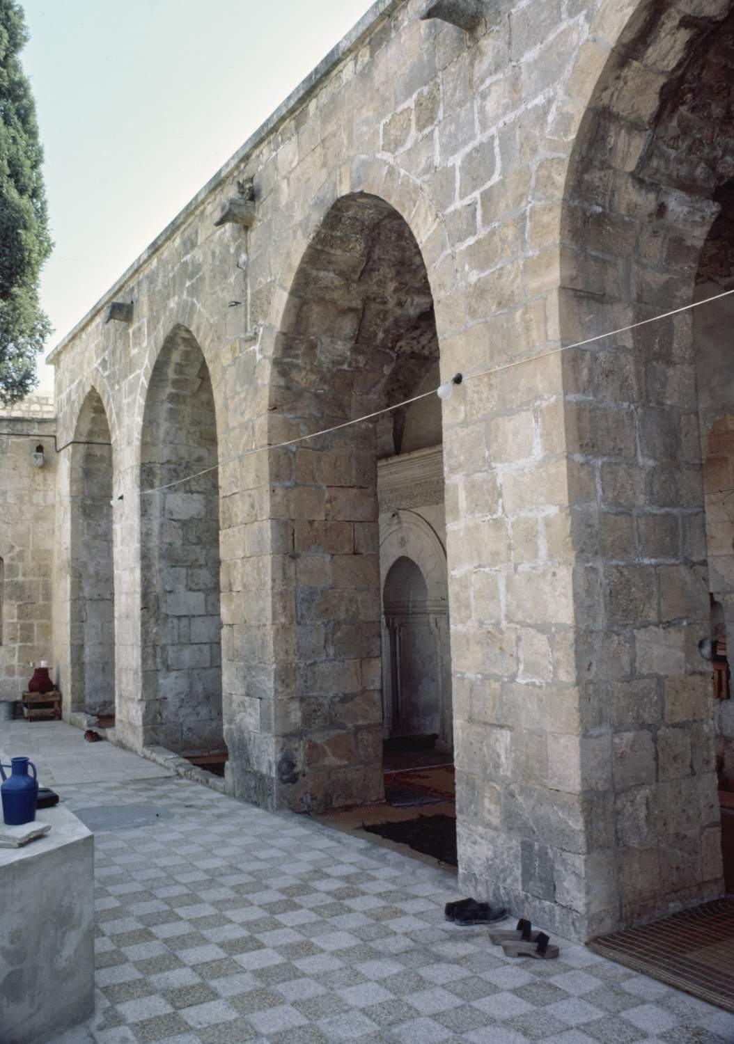 Maqam Ibrahim (Salihin) - Courtyard, view toward portico and mihrab.