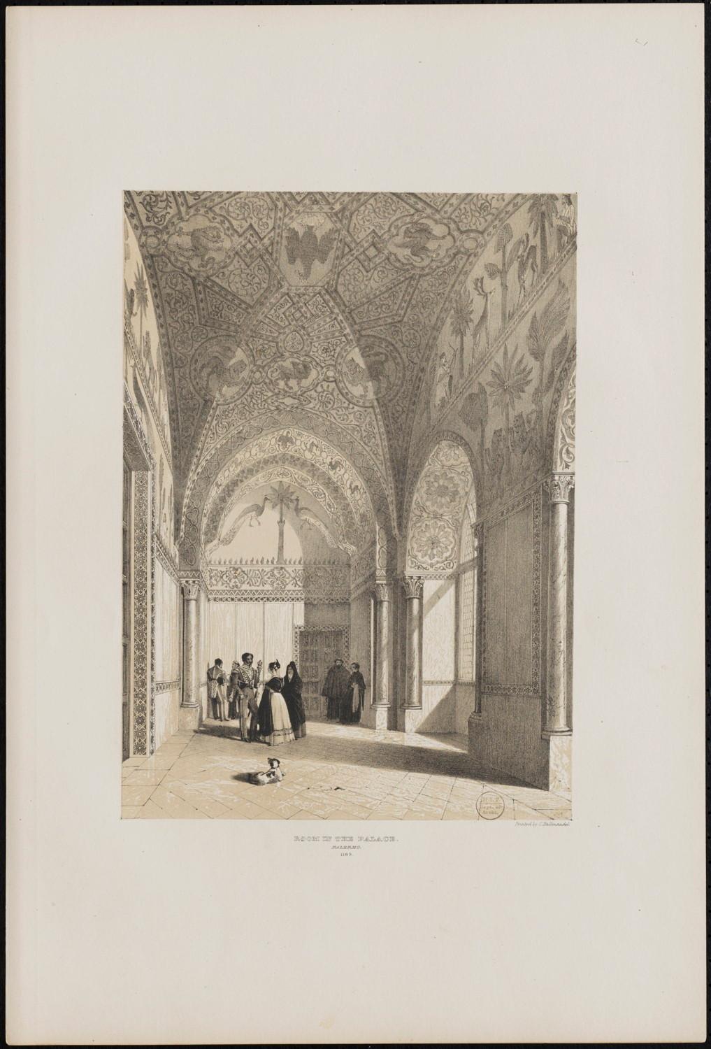 Lithograph of a room in the palace