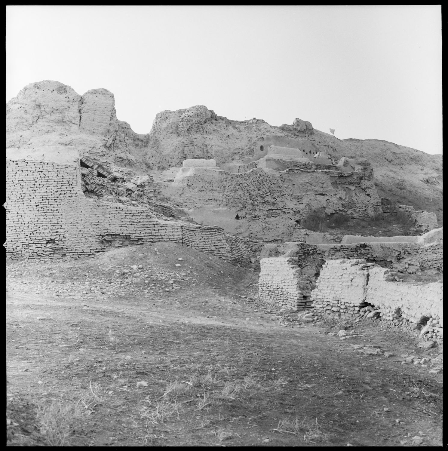 View of details of ruins and ramparts.
