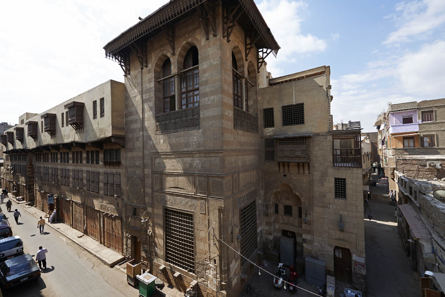 Elevated exterior view of sabil-kuttab, with wikala at left