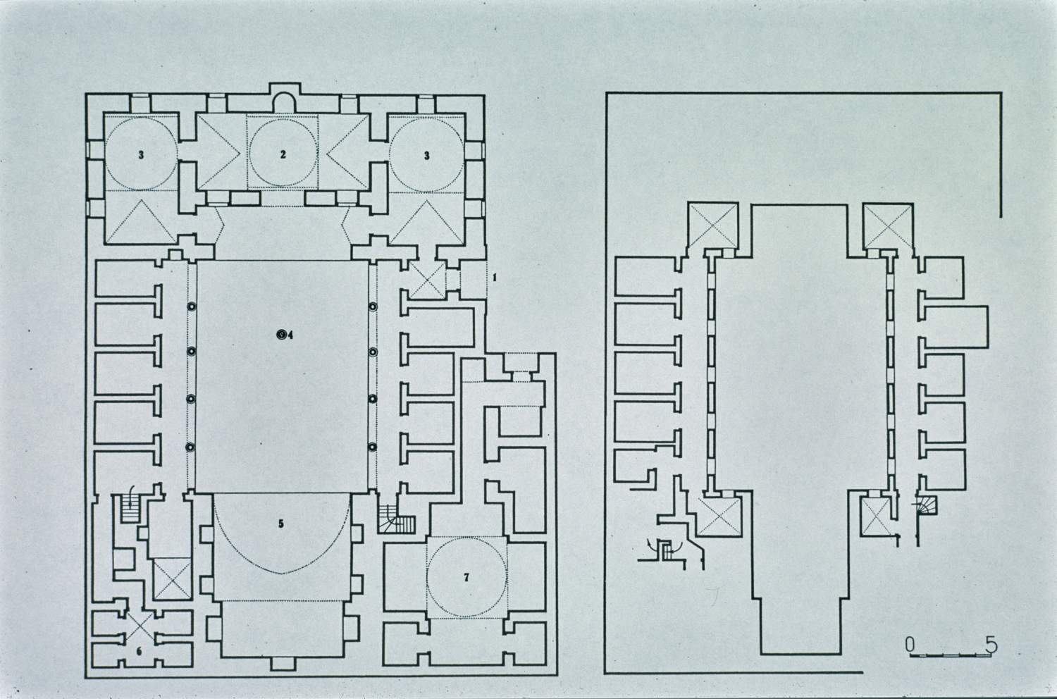 Plan of ground floor and second level.
