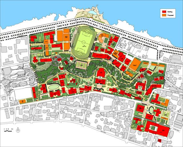 American University Campus - Existing and proposed buildings