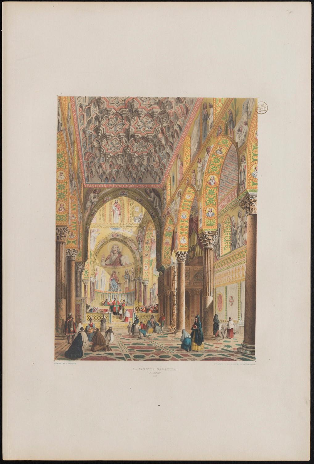 Lithograph of the chapel interior