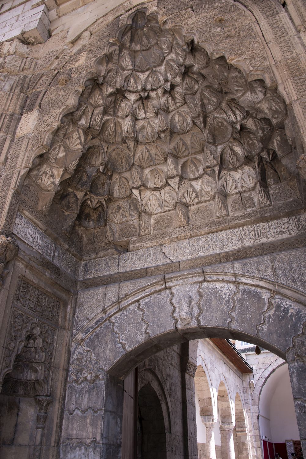 Entrance portal: view of muqarnas hood from below.
