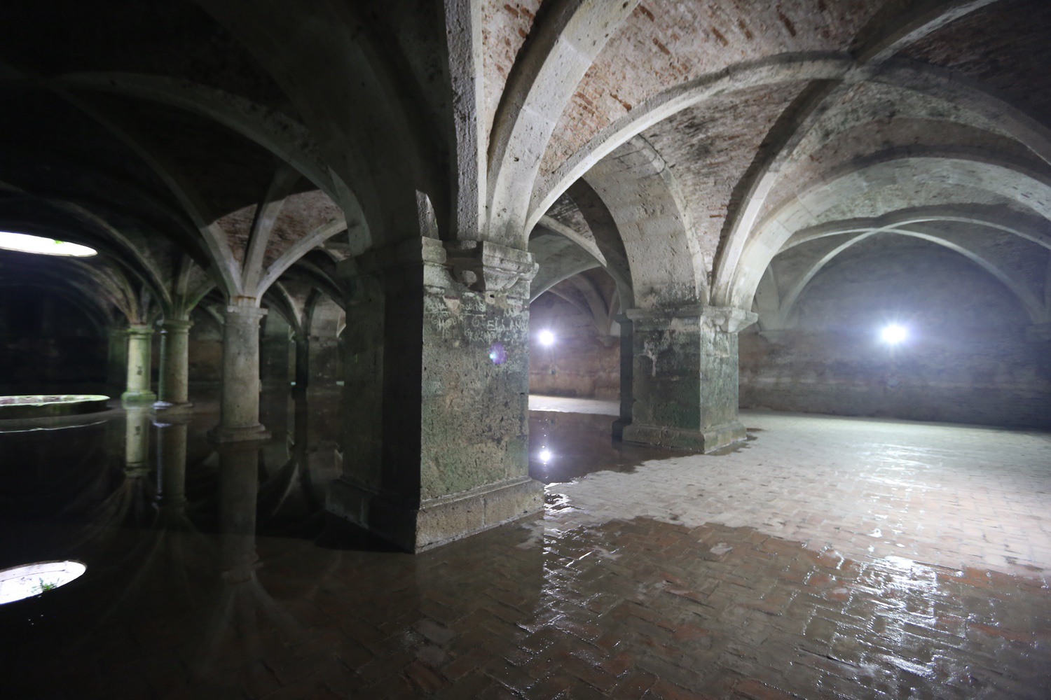 Cistern - Interior with piers in the foreground