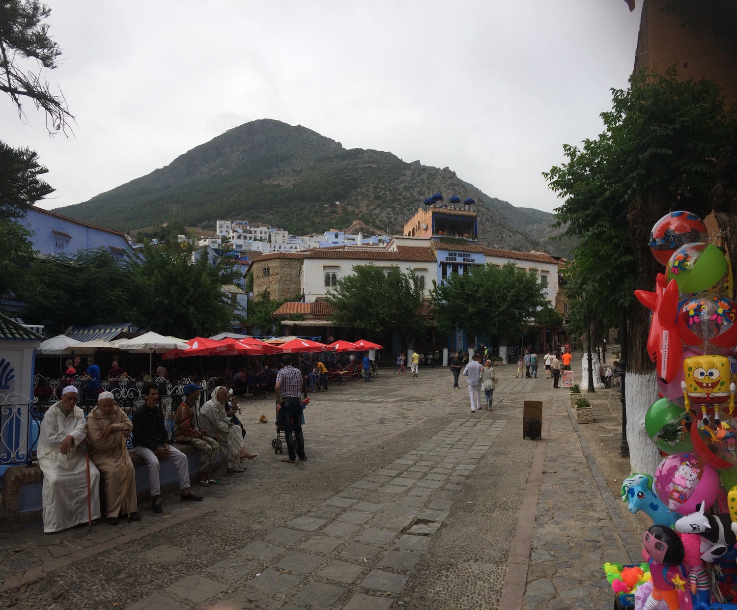 View from the square toward a mountain