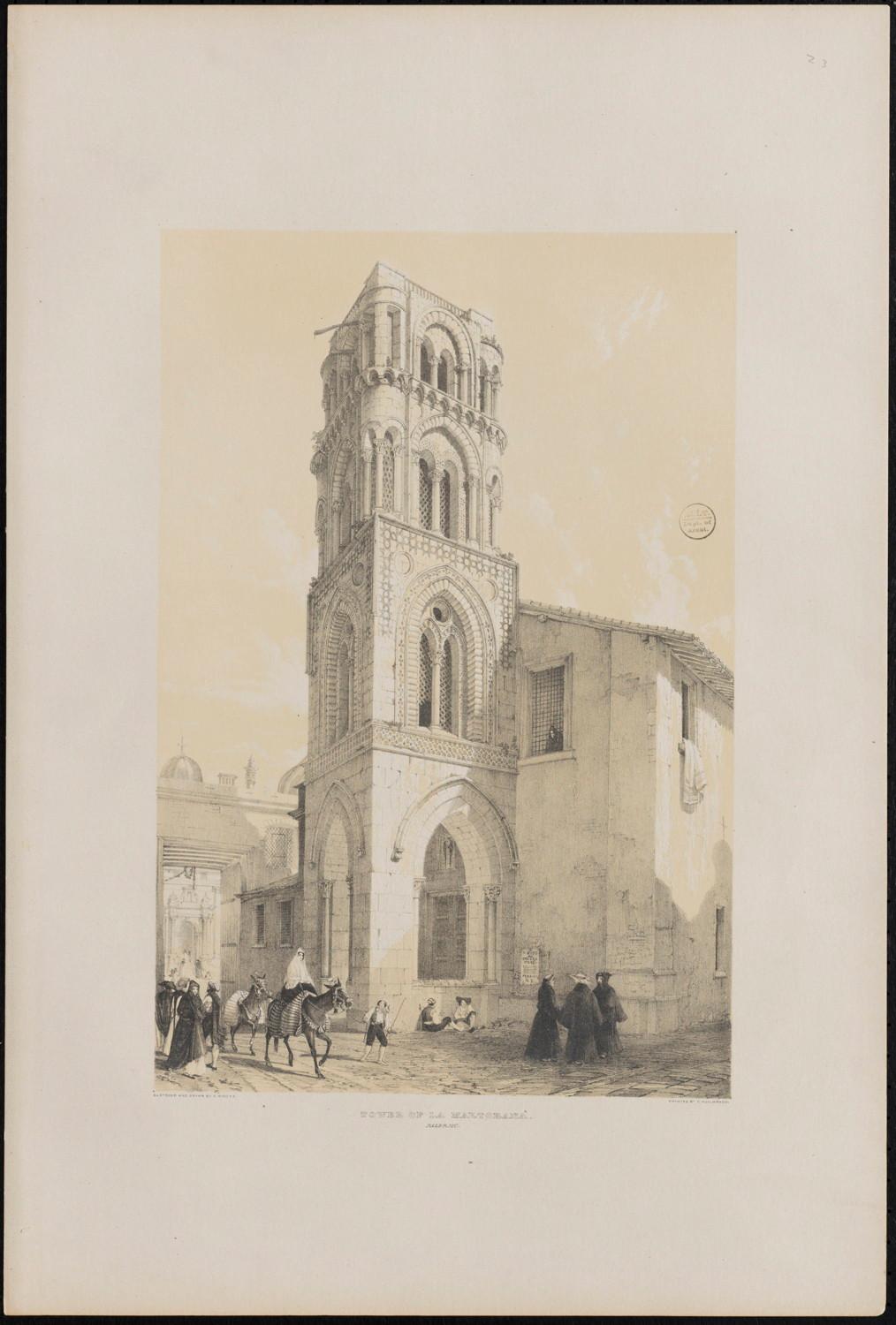 Lithograph of the church tower