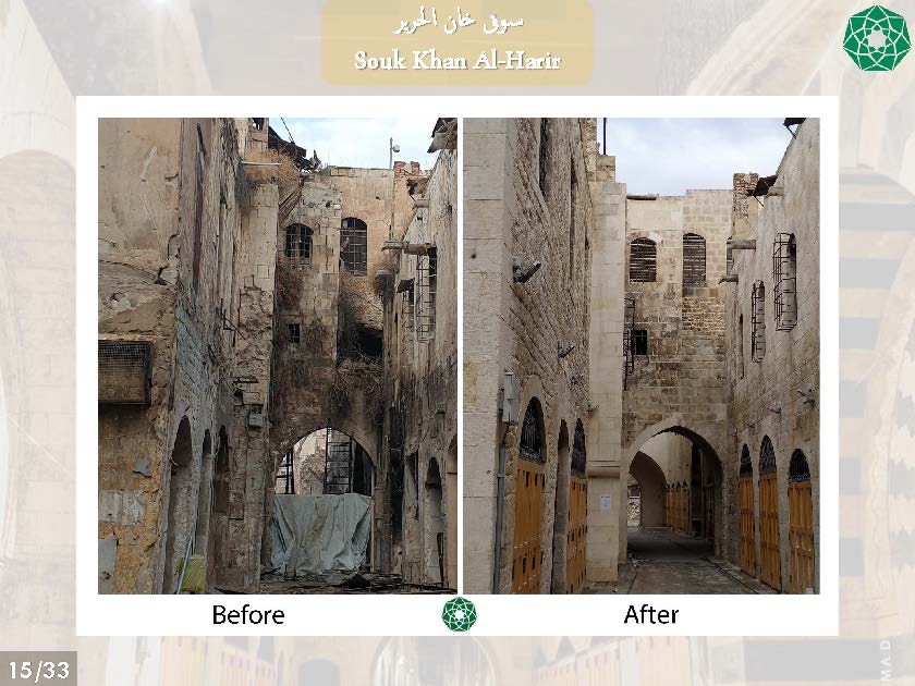<p>Before and after images of the Souk</p>
