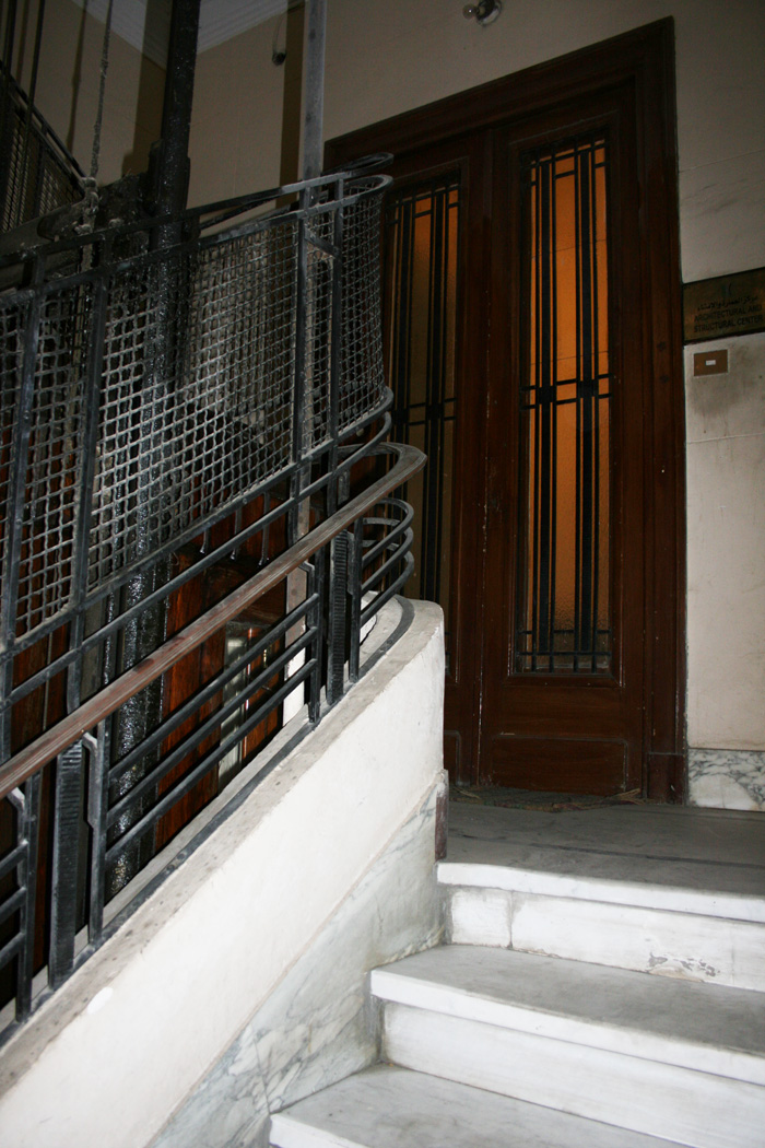 Staircase with wrought iron decors