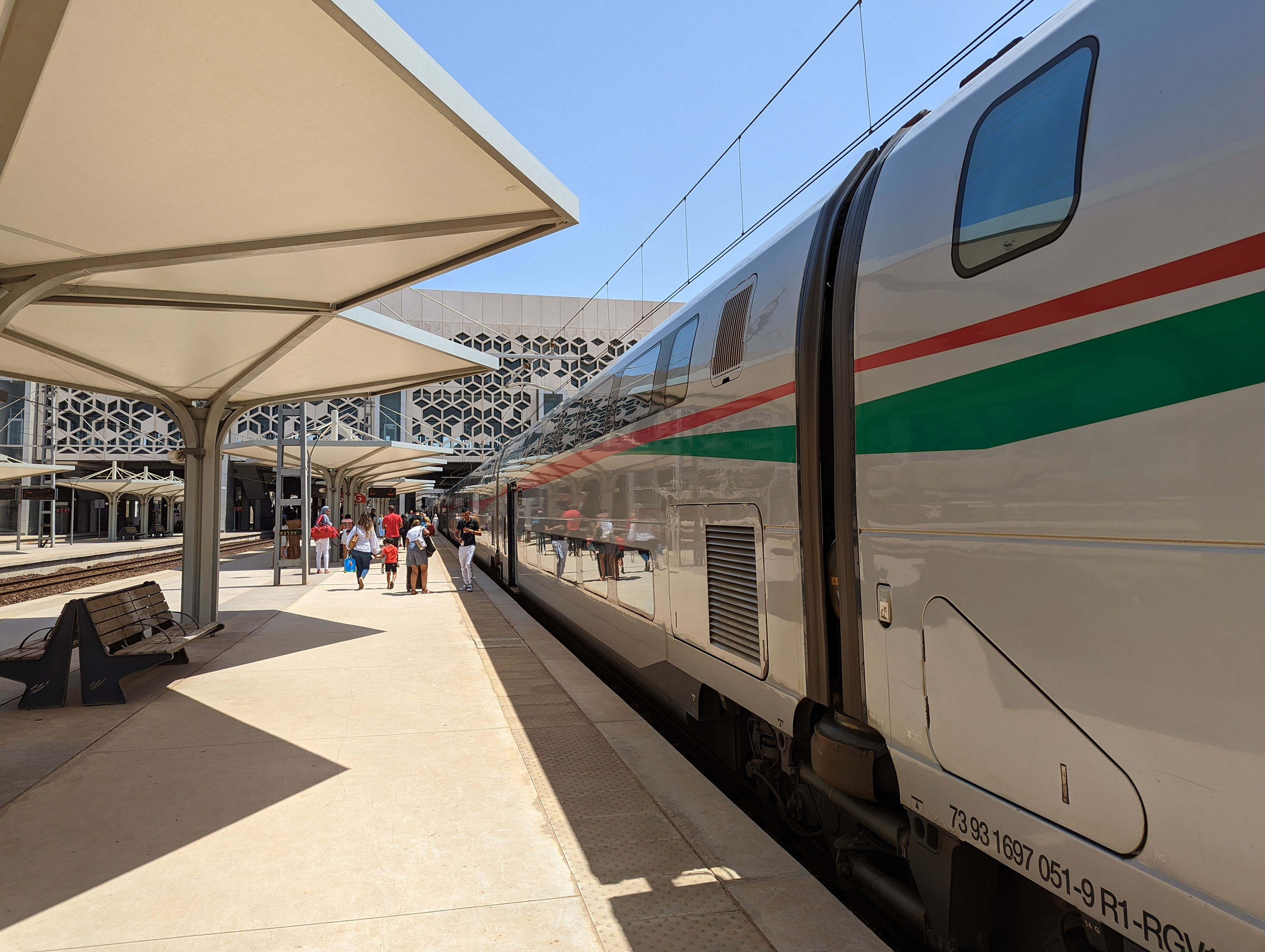 <p>View of Al-Boraq, the high speed train, at the platform</p>