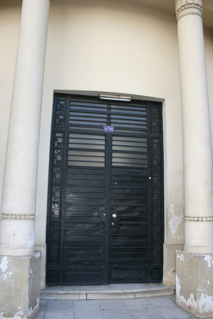 Main entrance door with Neo-classical columns