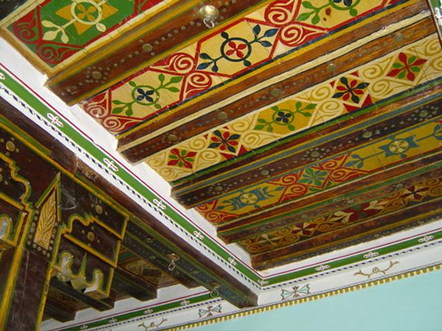 Palace of the Buqshan Family Rehabilitation - Detail from a decorative ceiling feature