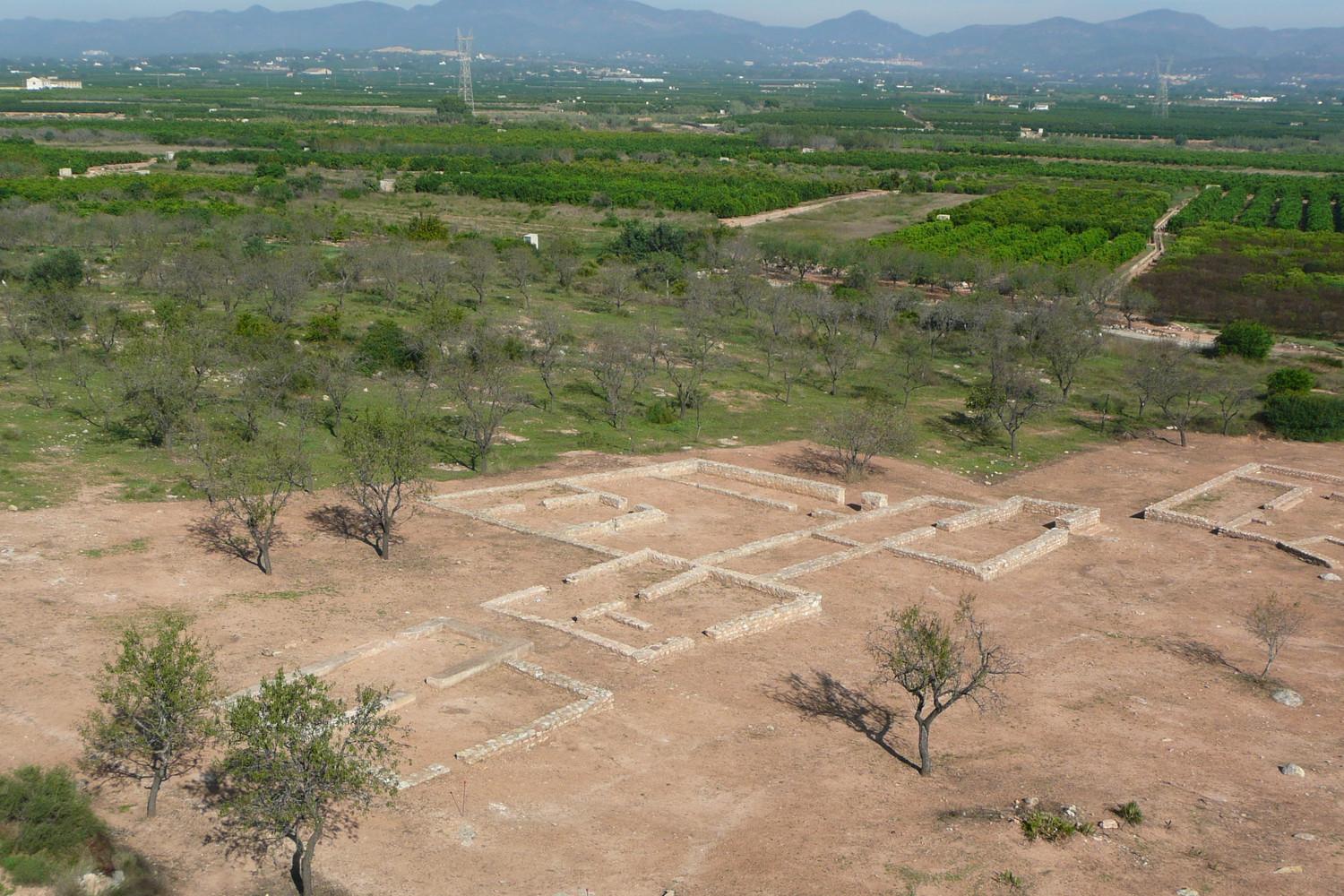 View of the archaeological site near the tower before the work