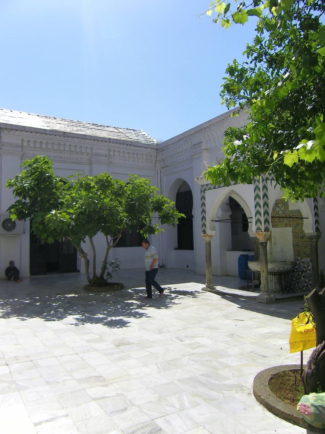 Jami' al-Kabir (Algiers) - Courtyard view with trees and ablution fountain to the left