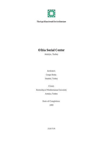 Olbia Social Center Project Brief
