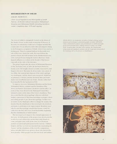Rehabilitation of Asilah - From the Award Monograph Architecture for Islamic Societies Today, featuring the recipients of the 1989 Aga Khan Award for Architecture.