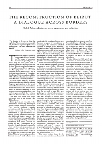 The Reconstruction of Beirut: A Dialogue Across Borders