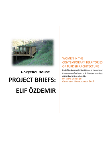 Gökçebel House - This document is a project brief of architect Elif Özdemir's work for the Gökçebel House, in Bodrum. The document contains the architect's project description, as well as images of the site.