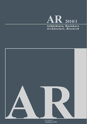 <i>AR Architecture, Research</i> is an interdisciplinary scholarly magazine of research in architecture, urban design, landscape design, anthropology, architectural archaeology, urban semiotics, and other related fields.<br><br>The journal's goals include publishing work from research groups, collaboration, and team work;<br>presenting methodologies and publishing theoretical results; the presentation of practical results (architectural works, exhibitions, concepts, design results, engineering details, to name a few) based on scientific research programmes; and disseminating knowledge abroad in architectural and interdisciplinary research.<br><br>AR is published biannually by the Faculty of Architecture, Institute for Architecture and Space in Ljubljana, Slovenia. The second issue of each year addresses a common theme, with reviews of work from specific areas.<br><br>Authors are invited to submit papers for future issues. <i>AR Architecture, Research</i> magazine is academic and refereed. AR magazine usually consists of articles with abstracts and descriptions of figures in English and all texts in the original language. Papers are accepted in Slovene, English, German, French, and other EU languages. For more information about the magazine and details on how to submit a paper, please refer to the author guidelines in the issue.<div><br></div><div>Issue keywords:&nbsp;<span style="font-size: 13px;">border
regions, cast-iron, cluster-settlement,</span><span style="font-size: 13px;">&nbsp; </span><span style="font-size: 13px;">cultural
landscape, descriptive geometry, dry stone walling, education, kras, lifelong
learning, linear urban sites, nanotechnology, smart materials,</span><span style="font-size: 13px;">&nbsp; </span><span style="font-size: 13px;">steel architecture, UNESCO, urban exclaves</span></div><p class="MsoNormal" style="margin-bottom:0in;margin-bottom:.0001pt"><o:p></o:p></p>