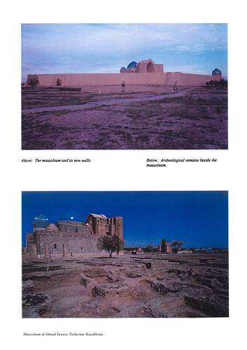 Ahmad Yasawi Mausoleum Restoration - For the Aga Khan Award for Architecture nomination procedures, architects are requested to submit several layers of documentation including photography. These images supplement the slides and digital images also submitted. 